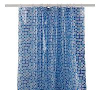KAV Tenda da doccia in PEVA, di alta qualità, completamente impermeabile, con tecnologia igienica e pulita, 180 x 180 cm, design a mosaico blu, decorazione per la casa e il bagno dell'hotel (mosaico
