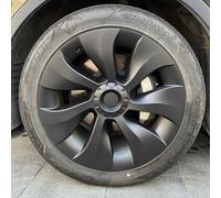 KAVANIC Set di 4 copricerchi modello Y 19 pollici (48,3 cm), stile ciclone, nero opaco per Tesla Model Y 2020-2024 - Copricerchi di ricambio con logo simmetrico