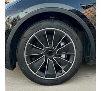 KAVANIC si adatta ai copricerchi Tesla Model Y da 19 pollici, argento e nero, 4 pezzi, nuovo stile per coprimozzi Model Y, copricerchi Tesla Model Y 2020-2024