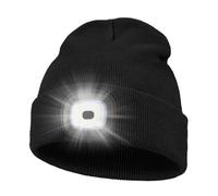 KAVAVO Bonnet avec Lumière, Bonnet Rechargeable Par USB avec éclairage LED, Bonnet Unisexe en Tricot pour la Marche la Nuit, la Pêche, Le Camping, la Chasse