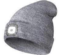 KAVAVO Bonnet avec Lumière, Bonnet Rechargeable Par USB avec éclairage LED, Bonnet Unisexe en Tricot pour la Marche la Nuit, la Pêche, Le Camping, la Chasse