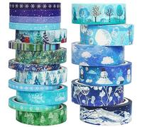 KAVI' S 19 rotoli Magrissimo Washi Tape inverno Washi Masking Tape Foglio d'oro Adesivo Nastro adesivo decorativo Carta Tape per bullet diario Scrapbooking Artigianato fai da te Forniture
