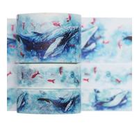 KAVI' S 3 Rotolo Simpatico Stampato Washi Tape Set Nastro Decorativo per Fai da Te, diari proiettili, pianificatori, Scrapbooking, Confezioni (Mythical Fish)