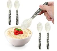 Kaviarlöffel Perlmutt | Perlenlöffel | Muschellöffel - 5er Set Shell 12-16cm Hochglanz Elegant | Kaviarserver Perlmutt Löffel Servieren | Schwarz Weiß, Kaffee Ei Restaurant Ges