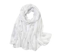 KAVINGKALY Sciarpe alla moda da donna, un'ampia gamma di colori Sciarpe floreali leggere per la primavera autunno (bianco)
