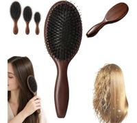 Kavira-Hair Brush | Spazzola con setole di cinghiale | Spazzola cuscino in | Spazzola per capelli con setole di cinghiale | Spazzola districante a doppia setola | Massaggio delicato del cuoio capelluto