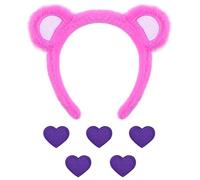 Kavoc Cerchietto con orecchie da orso e adesivi in tessuto autoadesivo per adulti, Halloween, cosplay, feste in costume (stile 5)