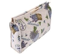 Kavolet Borsa Portaoggetti in Tessuto con Manico in Legno, Ferri da Maglia, Strumenti per Cucire, Organizer per Armadio, Fiore Blu (Fiore viola)