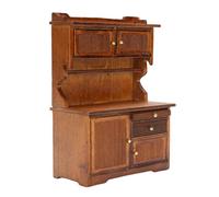 Kavolet Credenza per Casa delle Bambole - Mobiletto e Libreria in Miniatura - Scala 1:12 - Mobile in Legno con Doppie Ante Apribili, Ideale per Scene di Cucina o Soggiorno