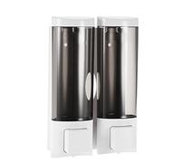 Kavolet Dispenser di Sapone Manuale, Dispenser di Gel Doccia per Shampoo Doppio Liquido per Montaggio, Porta Sapone liquidoa Parete, Dispenser di lozione per Bagno Toilette Hotel, 200mlx2