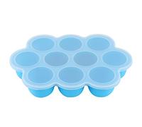 Kavolet Vassoio per Congelatore in Silicone Contenitore Riutilizzabile a 10 Fori con Coperchio (Blu)