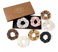 Kavya Scrunchies Per Capelli Raso Elastici Capelli Donna, Elastici Per Capelli 8 Pezzi Accessori Capelli Adatto Per Capelli Fini e Spessi