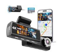 KAWA 4K Dashcam Frontale e Posteriore, Scheda 64GB Gratis, Telecamera WiFi 2160P per Auto con Sony Starvis IMX415, GPS Integrato Dual Dashcam, Schermo IPS 3.16", Visione Notturna,D8.