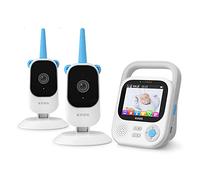 KAWA Baby Monitor con 2 Fotocamera, Video Baby Monitor con Fotocamera 2K QHD, Schermo 2.8", 5050mAh, Senza WiFi, Scheda TF (non inclusa) Registrazione e Riproduzione, Zoom 4X, Lullabies, Gamma 1400ft