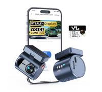 KAWA Dash Cam Auto - Display Trasparente con Controllo Vocale, 2K1296P Piccola Telecamera,Visione Notturna, 135° FOV, Supercondensatore, Include SD 32GB, Sensore G, Controllo App