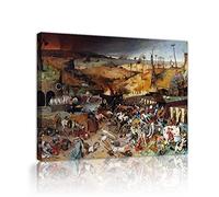 KAWAAI il trionfo della morte di Pieter Bruegel il Vecchio Poster Pittura decorativa su tela rustica per camera da letto Regalo per arredamento da bagno per ufficio da letto 60x80cm Quadro interno