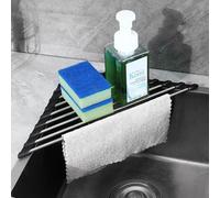 KAWAAN 2 Pezzi Scolapiatti da Appoggio in Acciaio Inox, Tappetino Scolapiatti per Lavello, Scolapiatti da Lavello Appoggio Scolapiatti, Triangolo Scola Piatti Lavandino, Gocciolatoio per Lavello