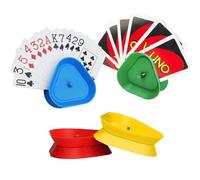 KAWAAN 4 Pezzi Porta Carte da Gioco, Porta Carte da Gioco per Bambini, 4 Colori Diversi Reggi Carte da Gioco, Plastica Porta Carte Gioco Adatto ad Anziani Bambini Adulti Disabili.