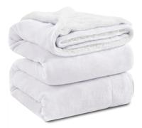 KAWAHOME Coperta in pile sherpa, doppia dimensione, invernale, super morbida, extra calda e pesante, spessa 500 g/m², per divano, divano, letto, 167,6 x 228,6 cm, bianca