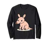 Kawaii Aardvark Cartoon Cute Animal Illustrazione Maglia a Manica
