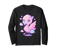 Kawaii Aesthetic Anime Flamingo Cute Pink Japanese Manga Art Maglia a Manica