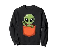 Kawaii Alien in Pocket Sighting Research Paranormal Crew Felpa