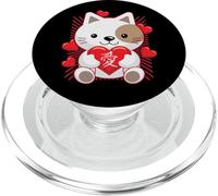 Kawaii amore San Valentino gatto cuore anime cartone animato giapponese PopSockets PopGrip per MagSafe