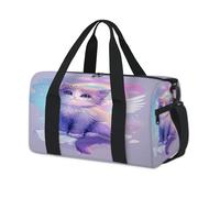 Kawaii Angel Wings Cat Sport Duffel Bags per Bambini Ragazze Ragazzi Donne Uomini Pernottamento Weekender Borsa da Viaggio Tote Carry Gym Casual Duffel Borse