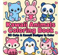 Kawaii Animals Coloring Book: A Bold and Easy Coloring Book for Adults & Teens Featuring Cute Pets, Farm Animals, Forest Friends, Sea Creatures, and Fantasy Creatures for Relaxation