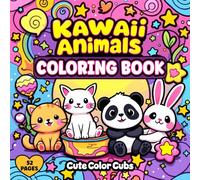 Kawaii Animals Coloring Book: Cute Kawaii Animals Bold and Easy Coloring Book for Kids ages 4-8