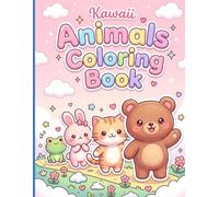 Kawaii Animals Coloring Book: Sweet and Charming Forest Jungle and Farm Friends with Thick Lines and Decorative Borders for Relaxing Screen-Free Fun for Kids