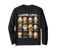 Kawaii Anime caffè Gatti Cappuccino Carino Cat Cafe Design Maglia a Manica