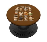 Kawaii Anime Caffè Gatti Cappuccino Carino Cat Cafe Design PopSockets PopGrip Adesivo