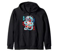 Kawaii Anime Maneki Neko Cat Protetto da Drago Giapponese Felpa con Cappuccio