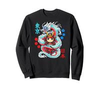 Kawaii Anime Samurai Protetto da Drago Giapponese Felpa