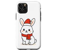 Kawaii Arctic Lepre in sciarpa rossa e cappello di Babbo Natale inverno Custodia per iPhone 11 Pro