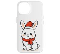 Kawaii Arctic Lepre in sciarpa rossa e cappello di Babbo Natale inverno Custodia per iPhone 14