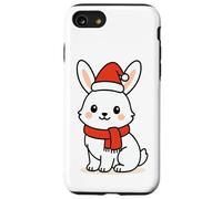 Kawaii Arctic Lepre in sciarpa rossa e cappello di Babbo Natale inverno Custodia per iPhone SE (2020) / 7/8