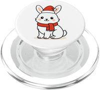 Kawaii Arctic Lepre in sciarpa rossa e cappello di Babbo Natale inverno PopSockets PopGrip per MagSafe
