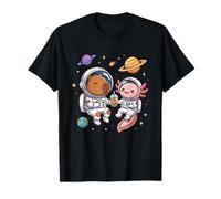 Kawaii Astronauta Capybara Axolotl Space Bubble Tea Maglietta
