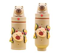 Kawaii Astuccio Scuola 2 in 1 in Morbido Silicone, Telescopico Astuccio 2-in-1 con Cerniera, 2 in 1 astuccio retrattile penna, Chiusura con Cerniera, Penne Pastelli Pennarelli (#05 - DIY Capibara)