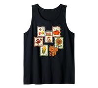 Kawaii Autunno Francobolli Scoiattolo Foglie Autunno Design Canotta