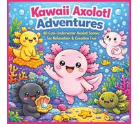 Kawaii Axolotl Adventures: Bold & Easy Colouring Book: 40 Cute Underwater Axolotl Scenes for Relaxation & Creative Fun