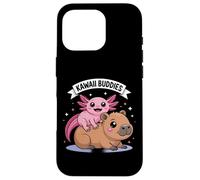 Kawaii Axolotl e Capybara Cute Animal Buddies Design Custodia per iPhone 16 Pro
