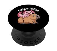 Kawaii Axolotl e Capybara Cute Buddies Animal Design PopSockets PopGrip Adesivo