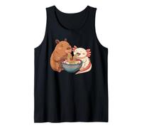 Kawaii Axolotl E Capybara Mangiare Ramen Noodles Carino Animale Canotta