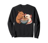 Kawaii Axolotl E Capybara Mangiare Ramen Noodles Carino Animale Felpa