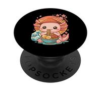 Kawaii Axolotl Mangiare Ramen Noodle Anime Giapponese PopSockets PopGrip Adesivo