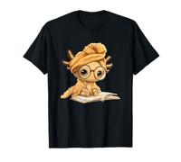 Kawaii Axolotl Student Reading Book Lover Design Maglietta