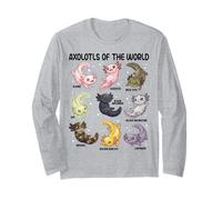 Kawaii Axolotls of The World Axolotl Morphs Chart Ragazzi Ragazze Maglia a Manica